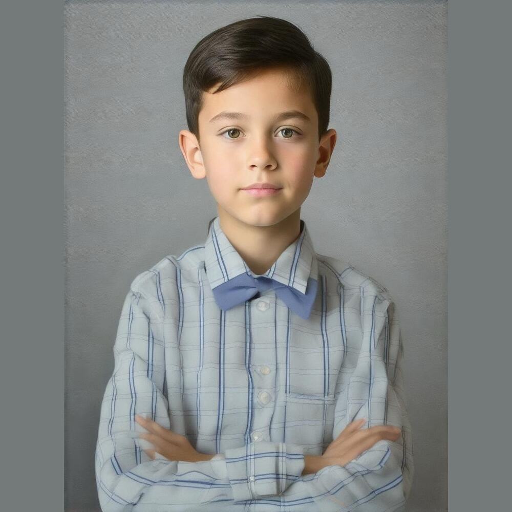 Tommy Hilfiger Flex Boys Green Plaid Long Sleeve Blue Bow Tie Dress Shirt 8 NWT
